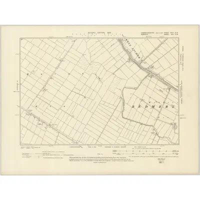 1901 Map of Cambridgeshire XXIII.SW, 1903 Print