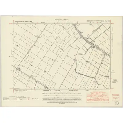 1950 Map of Cambridgeshire XXIII.SW, 1952 Print