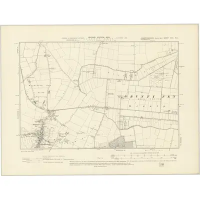 1900 Map of Cambridgeshire XXIX.NE, 1903 Print