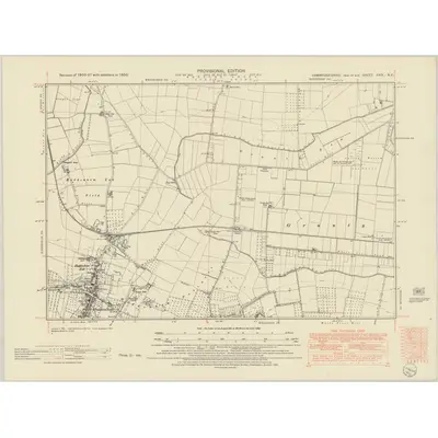 1950 Map of Cambridgeshire XXIX.NE, 1952 Print