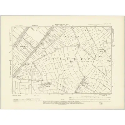 1900 Map of Cambridgeshire XXV.NE, 1903 Print
