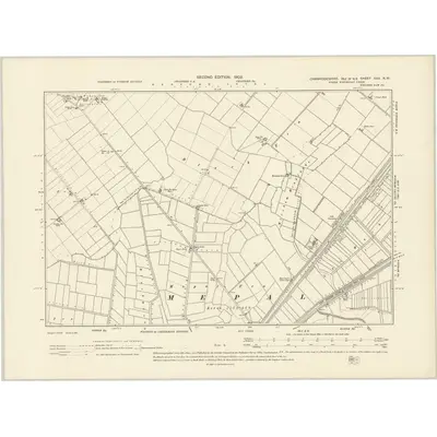 1900 Map of Cambridgeshire XXV.NW, 1903 Print