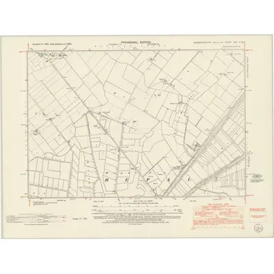 1950 Map of Cambridgeshire XXV.NW, 1952 Print