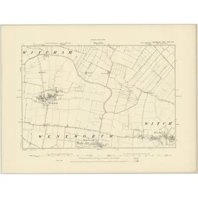 1886 Map of Cambridgeshire XXV.SE, 1887 Print