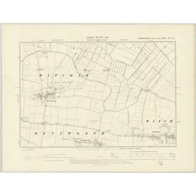 1900 Map of Cambridgeshire XXV.SE, 1903 Print