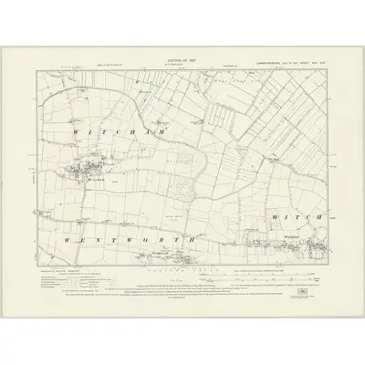 1925 Map of Cambridgeshire XXV.SE, 1927 Print