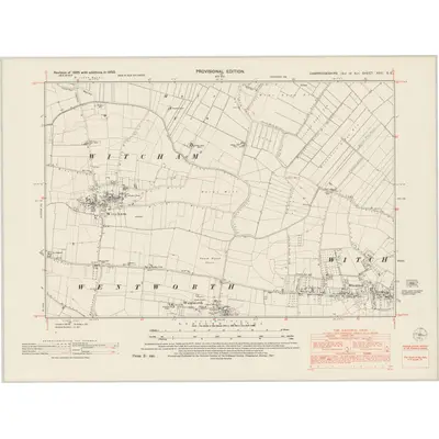 1950 Map of Cambridgeshire XXV.SE, 1953 Print