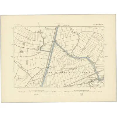 1885 Map of Cambridgeshire XXVI.NE, 1886 Print
