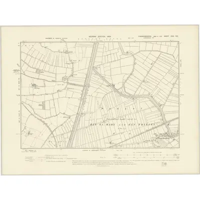 1900 Map of Cambridgeshire XXVI.NE, 1903 Print