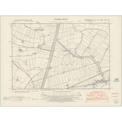 1950 Map of Cambridgeshire XXVI.NE, 1953 Print