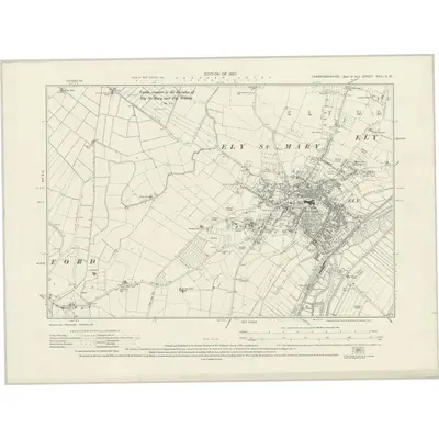 1925 Map of Cambridgeshire XXVI.SW, 1927 Print