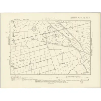 1900 Map of Cambridgeshire XXVII.NE, 1903 Print