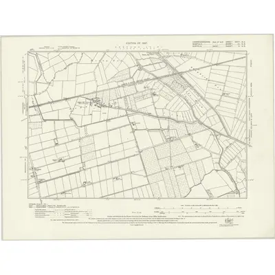 1925 Map of Cambridgeshire XXVII.NE, 1927 Print