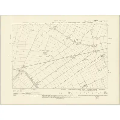 1900 Map of Cambridgeshire XXVII.NW, 1903 Print