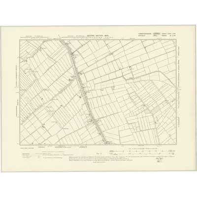 1901 Map of Cambridgeshire XXVII.SW, 1903 Print