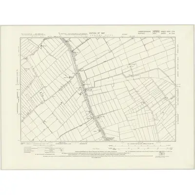 1925 Map of Cambridgeshire XXVII.SW, 1927 Print