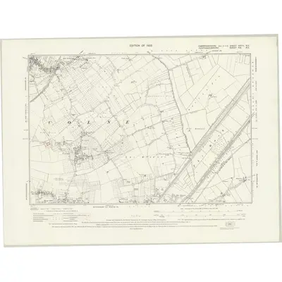 1924 Map of Cambridgeshire XXVIII.NE, 1928 Print