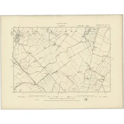 1886 Map of Cambridgeshire XXX.NE, 1887 Print
