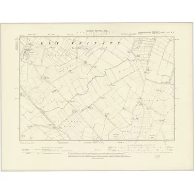 1900 Map of Cambridgeshire XXX.NE, 1903 Print