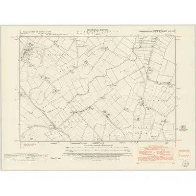 1950 Map of Cambridgeshire XXX.NE, 1952 Print