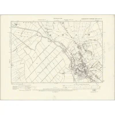 1925 Map of Cambridgeshire XXX.SE, 1927 Print