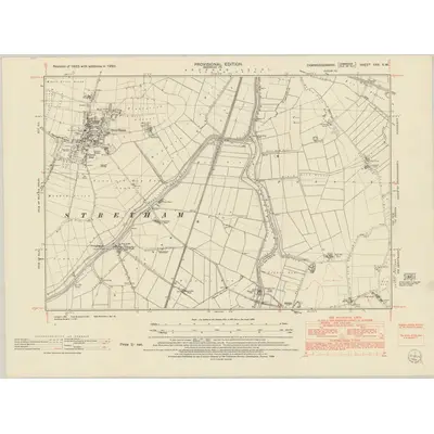 1950 Map of Cambridgeshire XXX.SW, 1952 Print