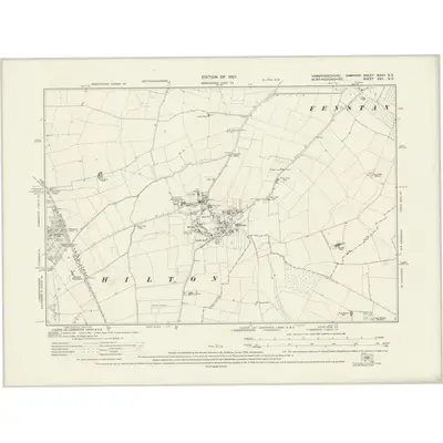 1924 Map of Cambridgeshire XXXII.SE, 1927 Print