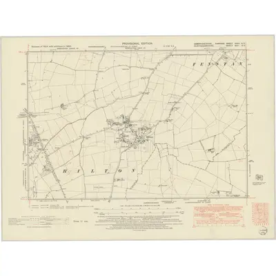 1950 Map of Cambridgeshire XXXII.SE, 1952 Print