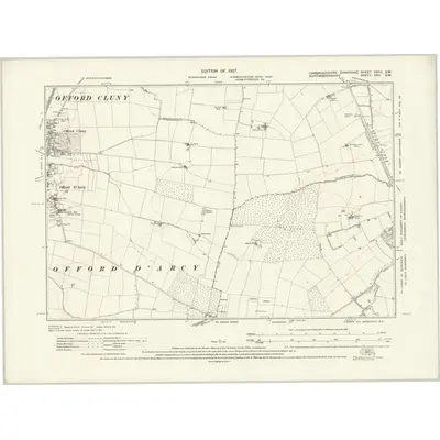 1924 Map of Cambridgeshire XXXII.SW, 1927 Print