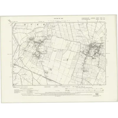 1924 Map of Cambridgeshire XXXIII.NE, 1927 Print