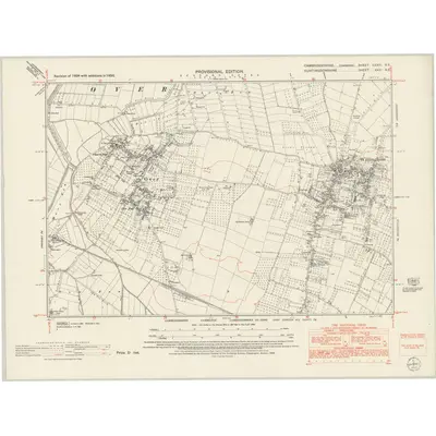 1950 Map of Cambridgeshire XXXIII.NE, 1952 Print