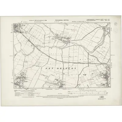 1938 Map of Cambridgeshire XXXIII.NW, 1944 Print