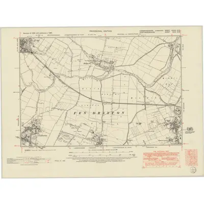 1950 Map of Cambridgeshire XXXIII.NW, 1951 Print