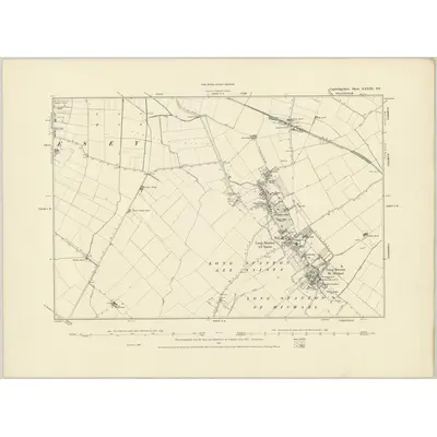 1886 Map of Cambridgeshire XXXIII.SE, 1887 Print