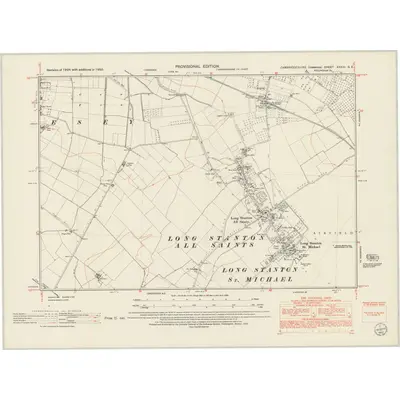 1950 Map of Cambridgeshire XXXIII.SE, 1952 Print