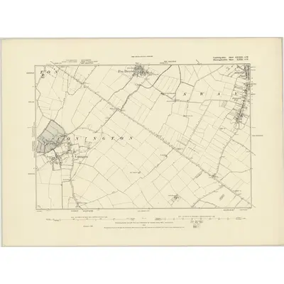 1886 Map of Cambridgeshire XXXIII.SW, 1887 Print