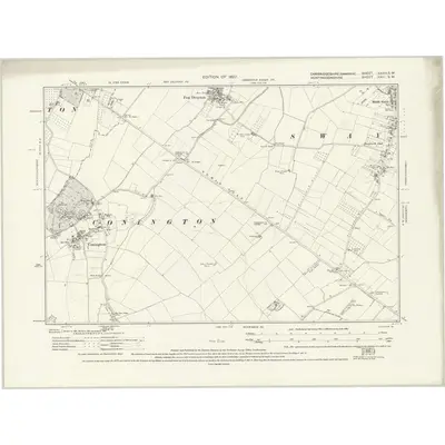 1924 Map of Cambridgeshire XXXIII.SW, 1927 Print