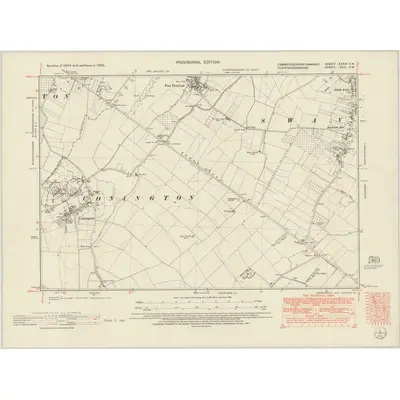 1950 Map of Cambridgeshire XXXIII.SW, 1951 Print