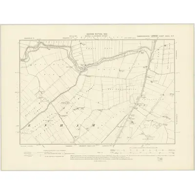 1901 Map of Cambridgeshire XXXIV.NE, 1903 Print