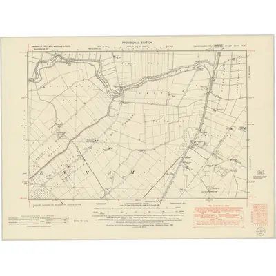 1950 Map of Cambridgeshire XXXIV.NE, 1952 Print