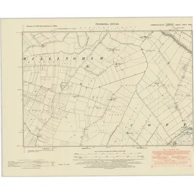 1950 Map of Cambridgeshire XXXIV.NW, 1952 Print