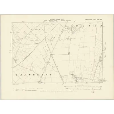 1901 Map of Cambridgeshire XXXIV.SE, 1903 Print