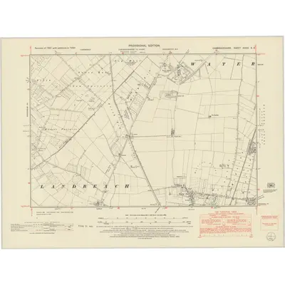1950 Map of Cambridgeshire XXXIV.SE, 1952 Print