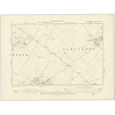 1901 Map of Cambridgeshire XXXIX.NE, 1903 Print