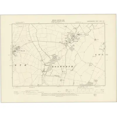 1901 Map of Cambridgeshire XXXIX.NW, 1903 Print