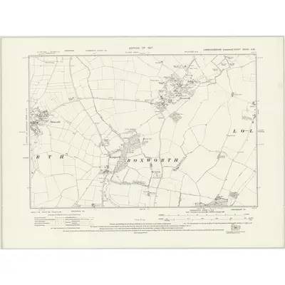1924 Map of Cambridgeshire XXXIX.NW, 1927 Print