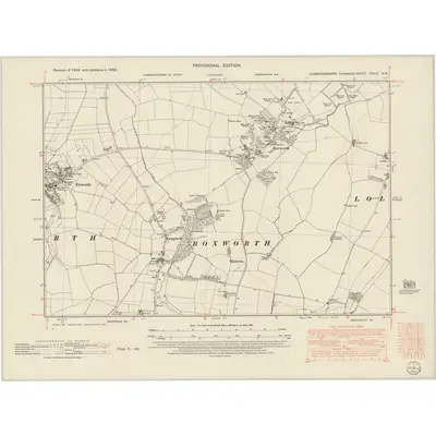1950 Map of Cambridgeshire XXXIX.NW, 1952 Print
