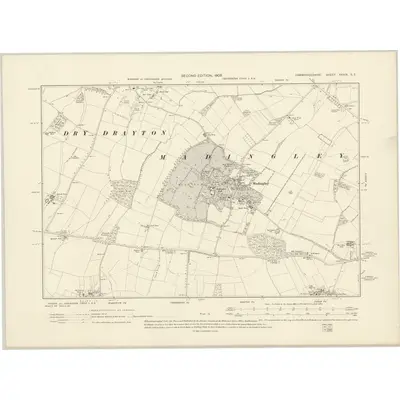 1901 Map of Cambridgeshire XXXIX.SE, 1903 Print
