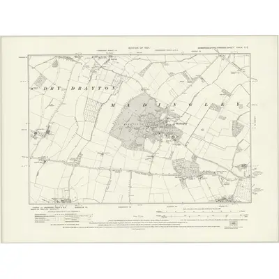 1924 Map of Cambridgeshire XXXIX.SE, 1927 Print