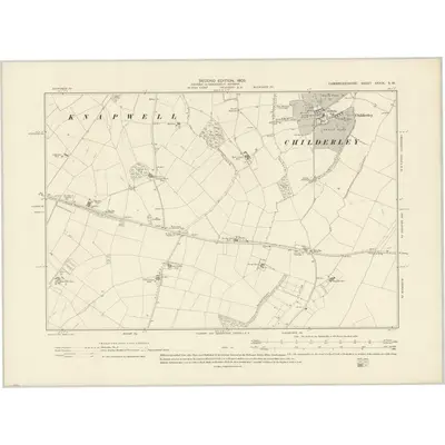 1901 Map of Cambridgeshire XXXIX.SW, 1903 Print